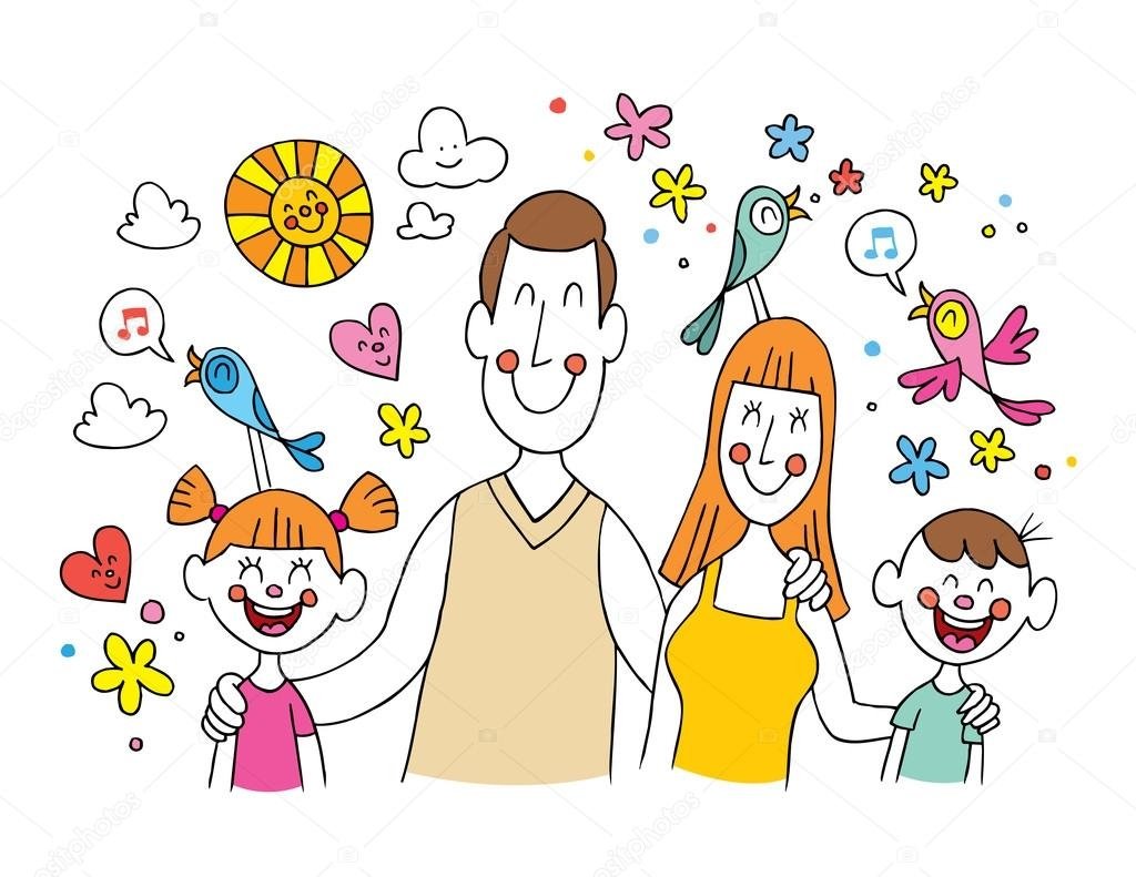 Радостная семья