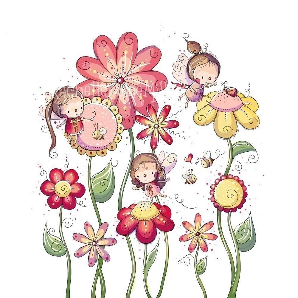 Стилизованные цветы для детей