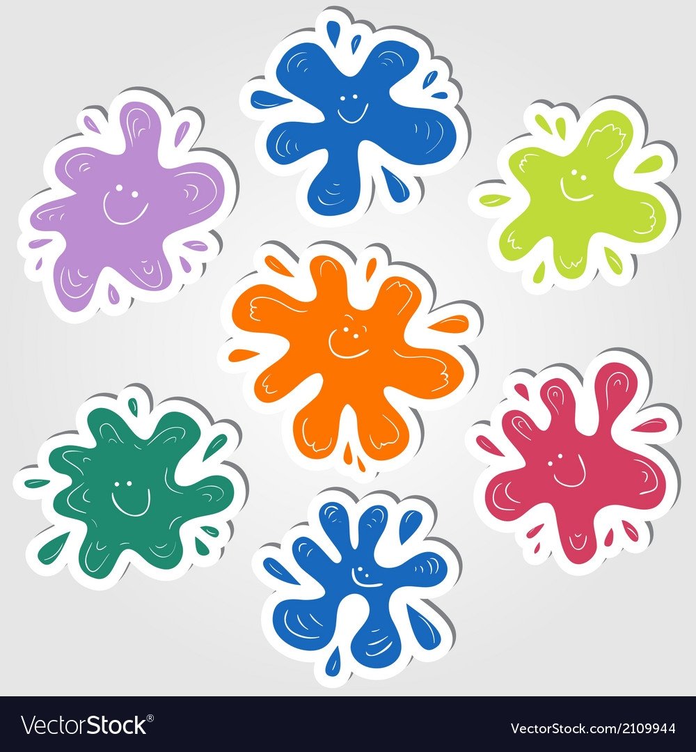 Цветовые пятна-Кляксы различной формы