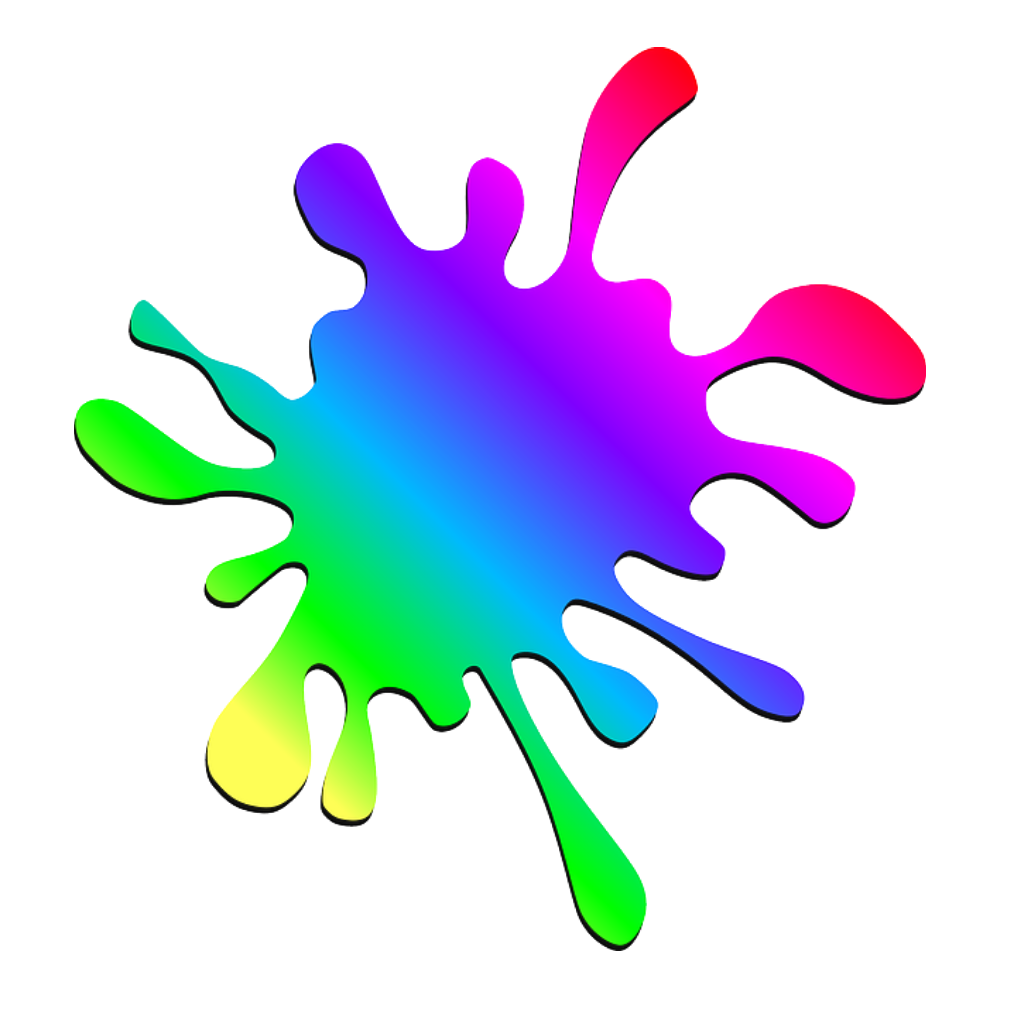 Цветные Кляксы на прозрачном фоне