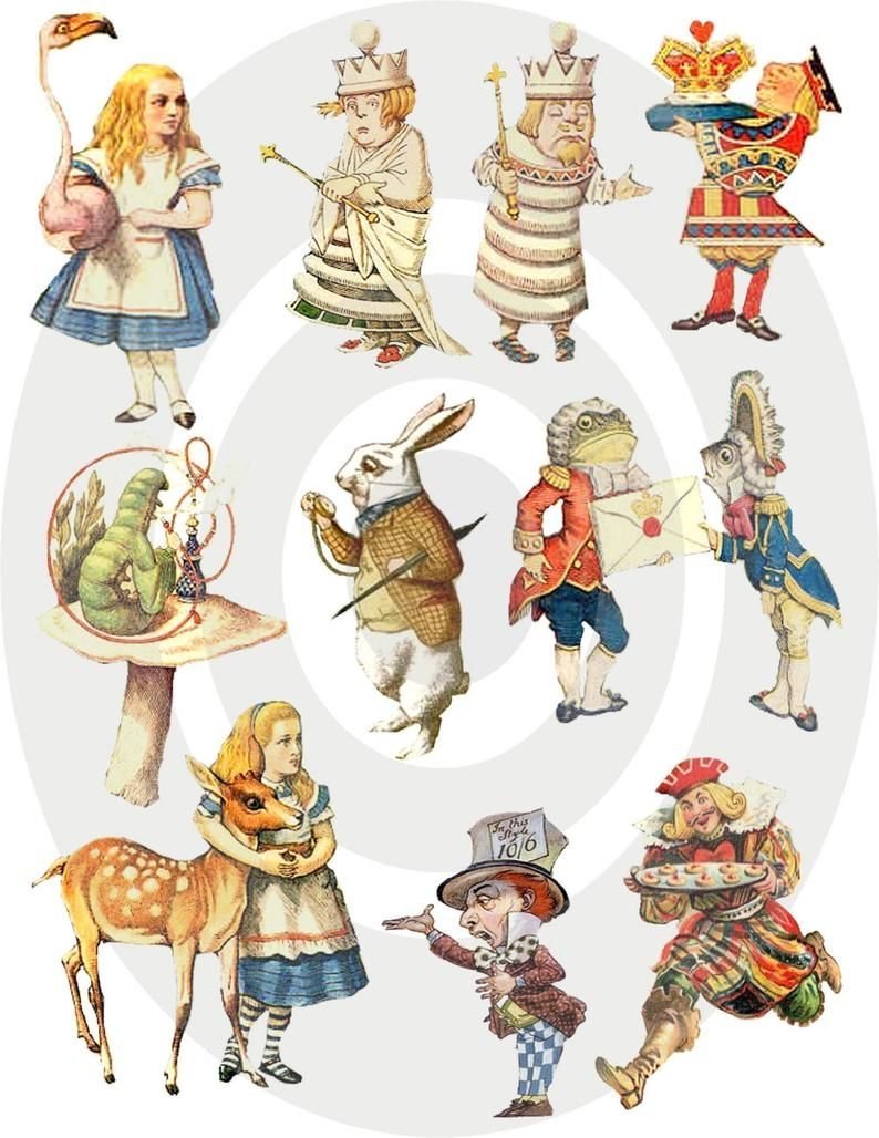 Алиса в стране чудес персонажи иллюстрации