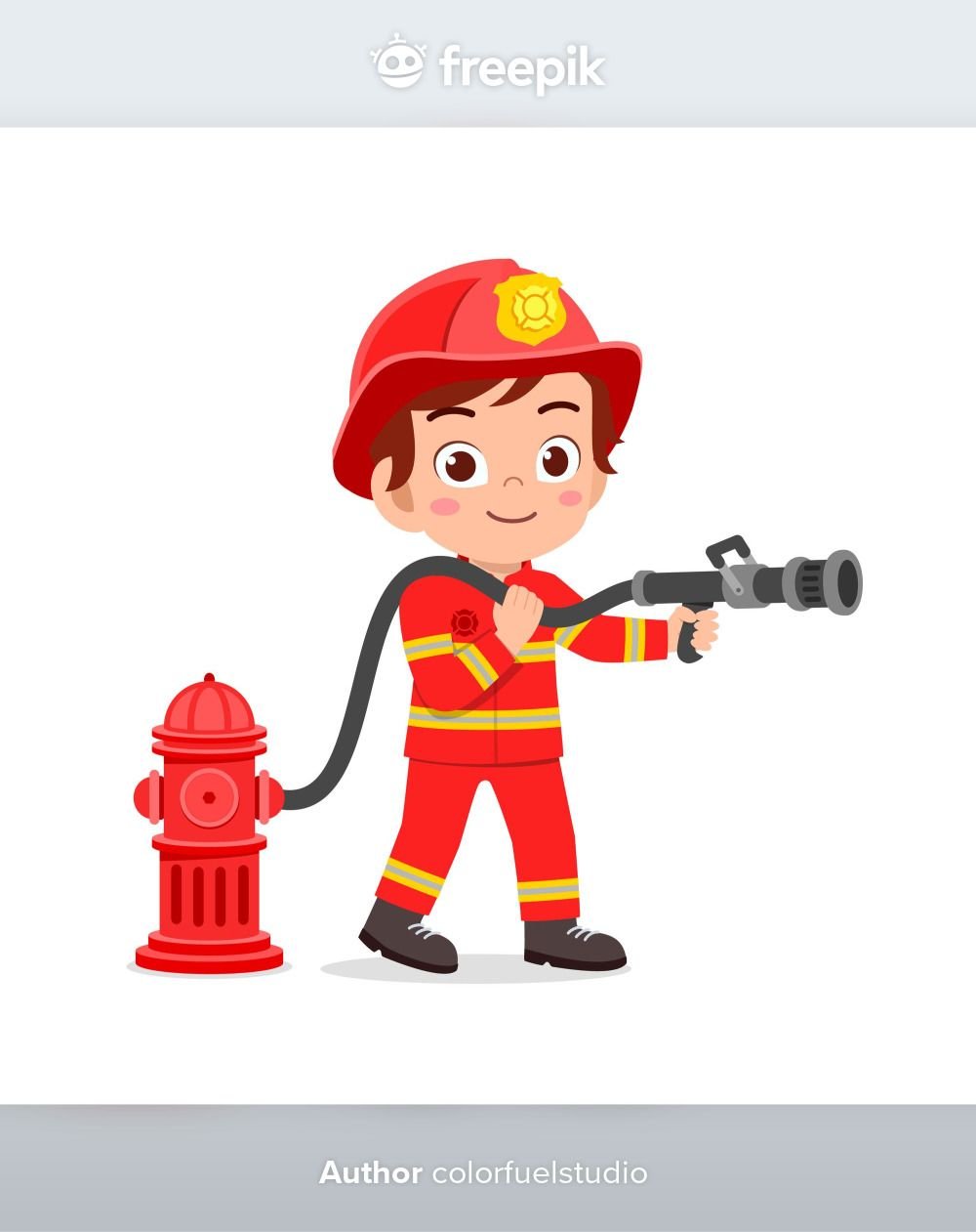 Рисунок мальчика пожарного в каске