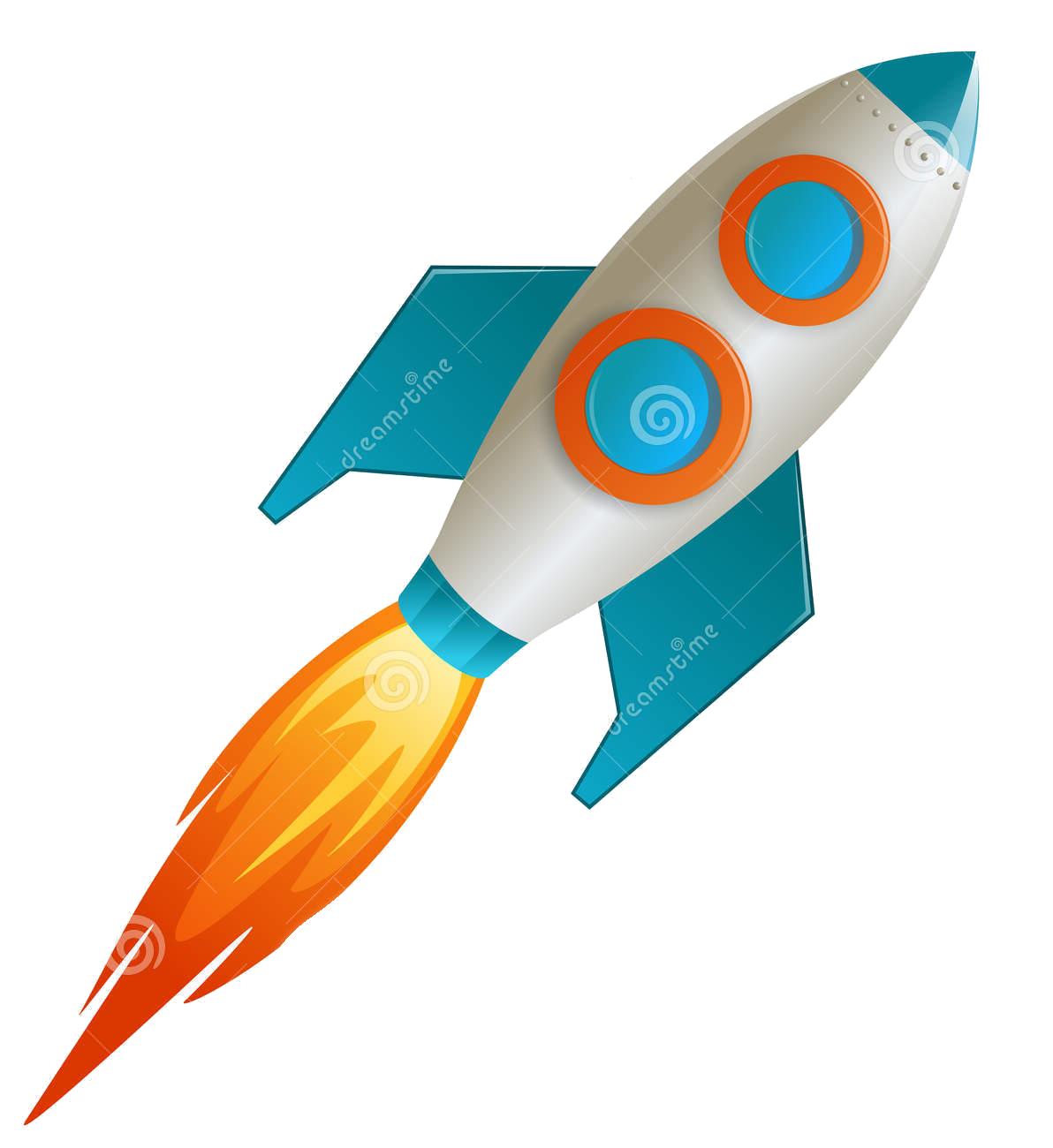 Ракета для детей на прозрачном фоне