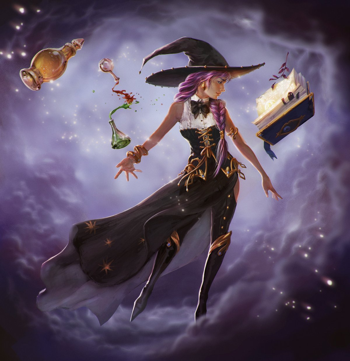 Хэллоуин ведьмочка арт