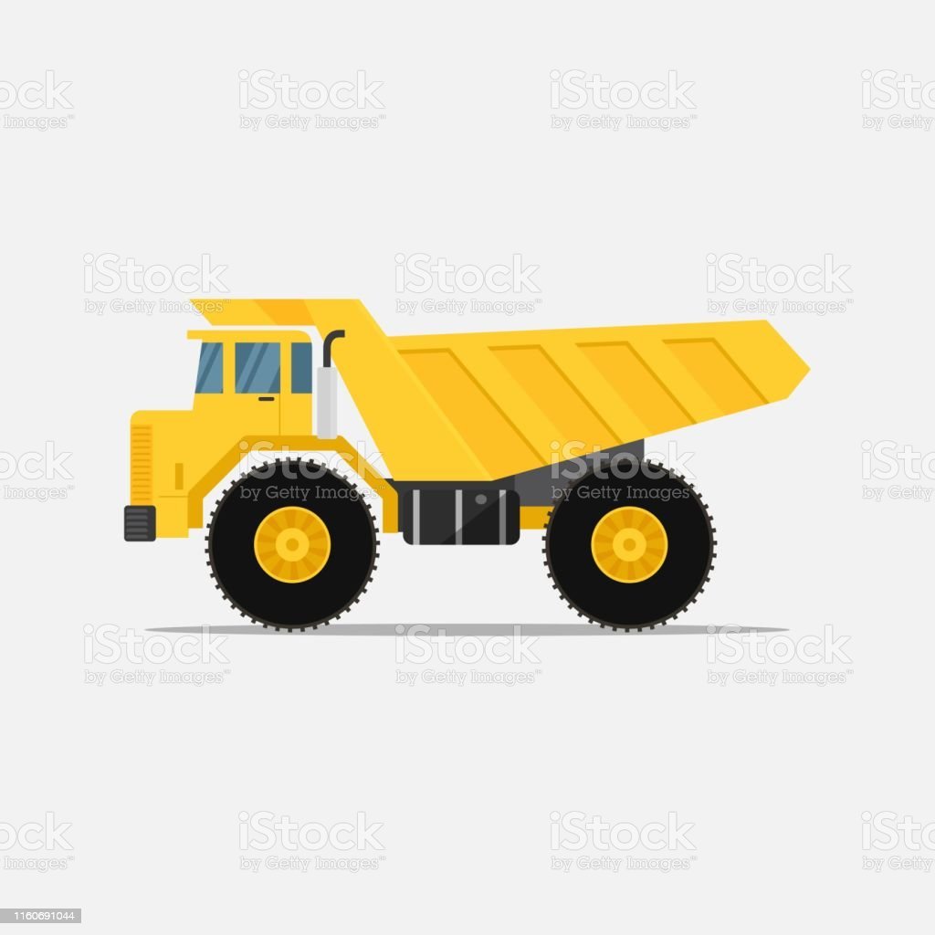 Мультяшный желтый самосвал