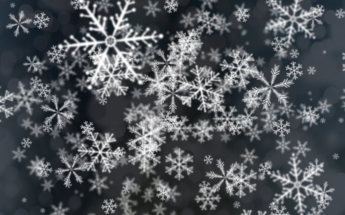 Много снежинок