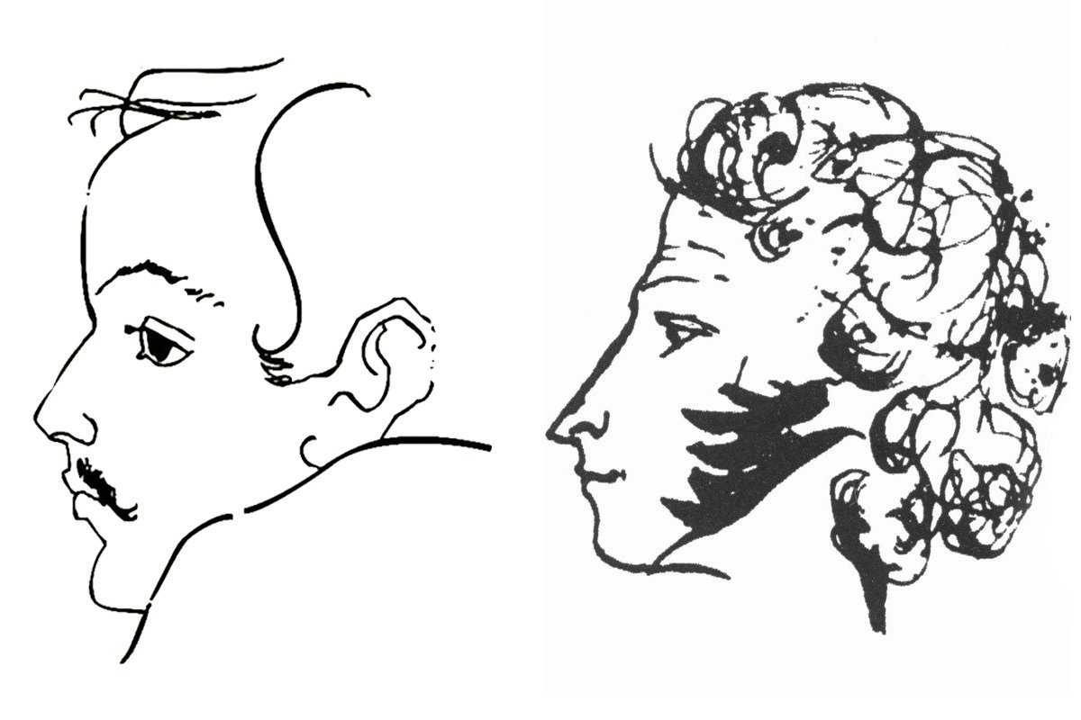 Автопортрет Пушкина карандашом