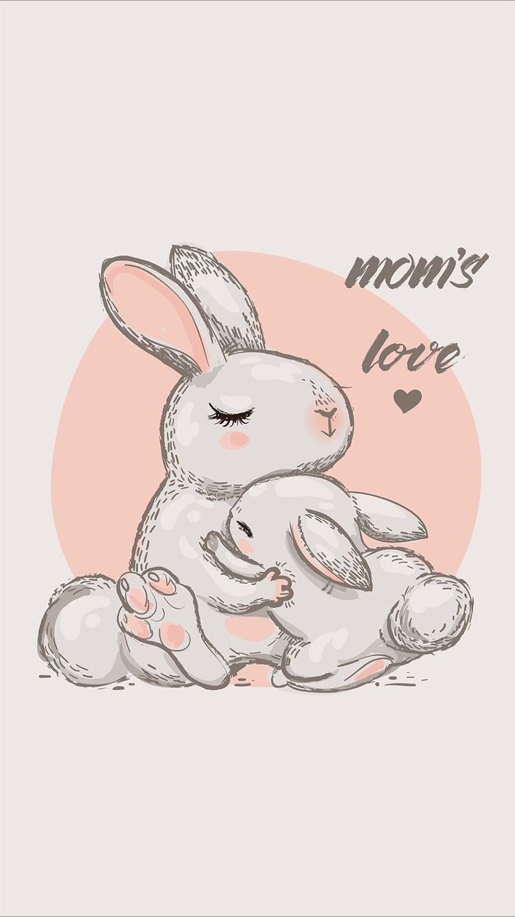 Милый зайчик с мамой