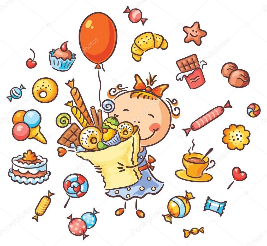 Девочка с конфетами