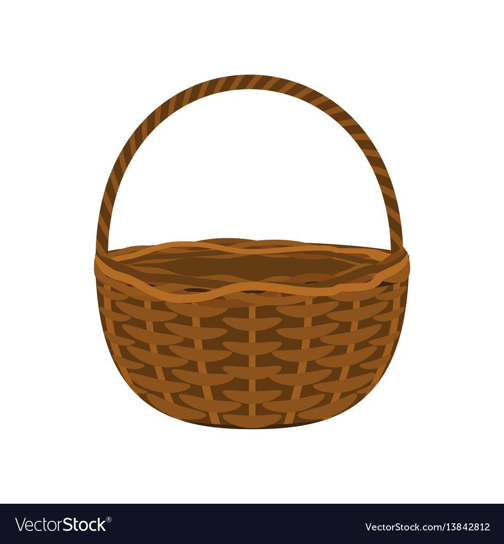 Корзинка пустая на белом фоне для детей