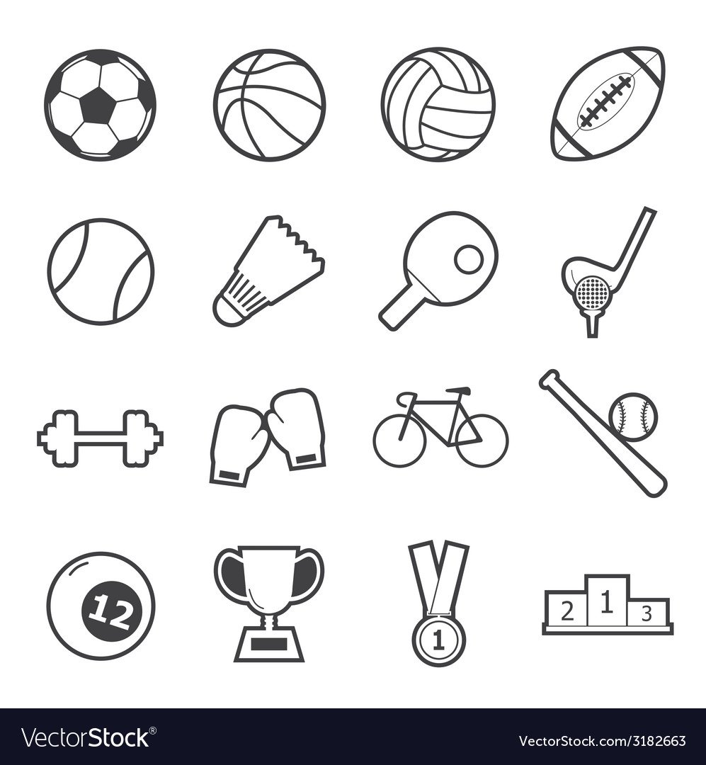 Раскраска спортивные принадлежности для детей