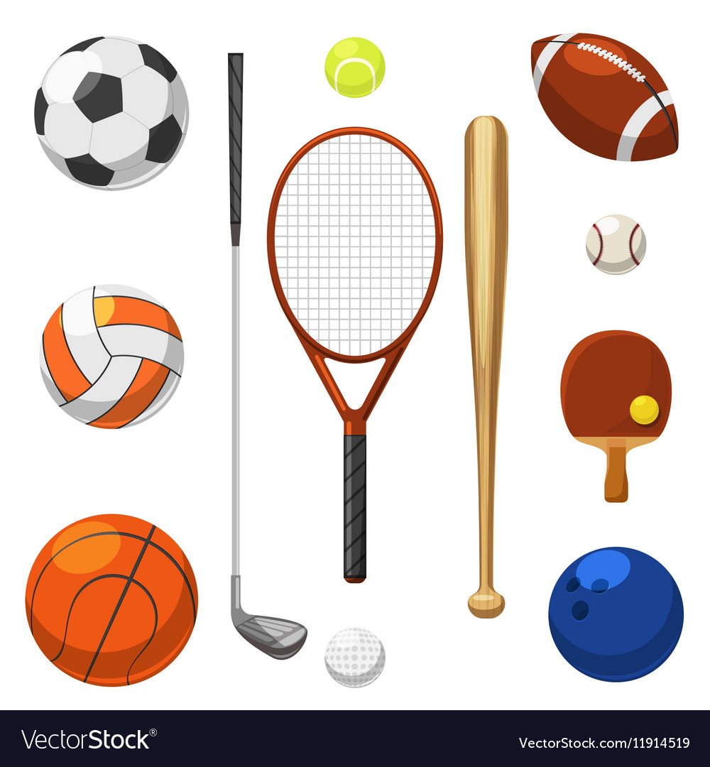 Спортинвентарь для вырезания для детей