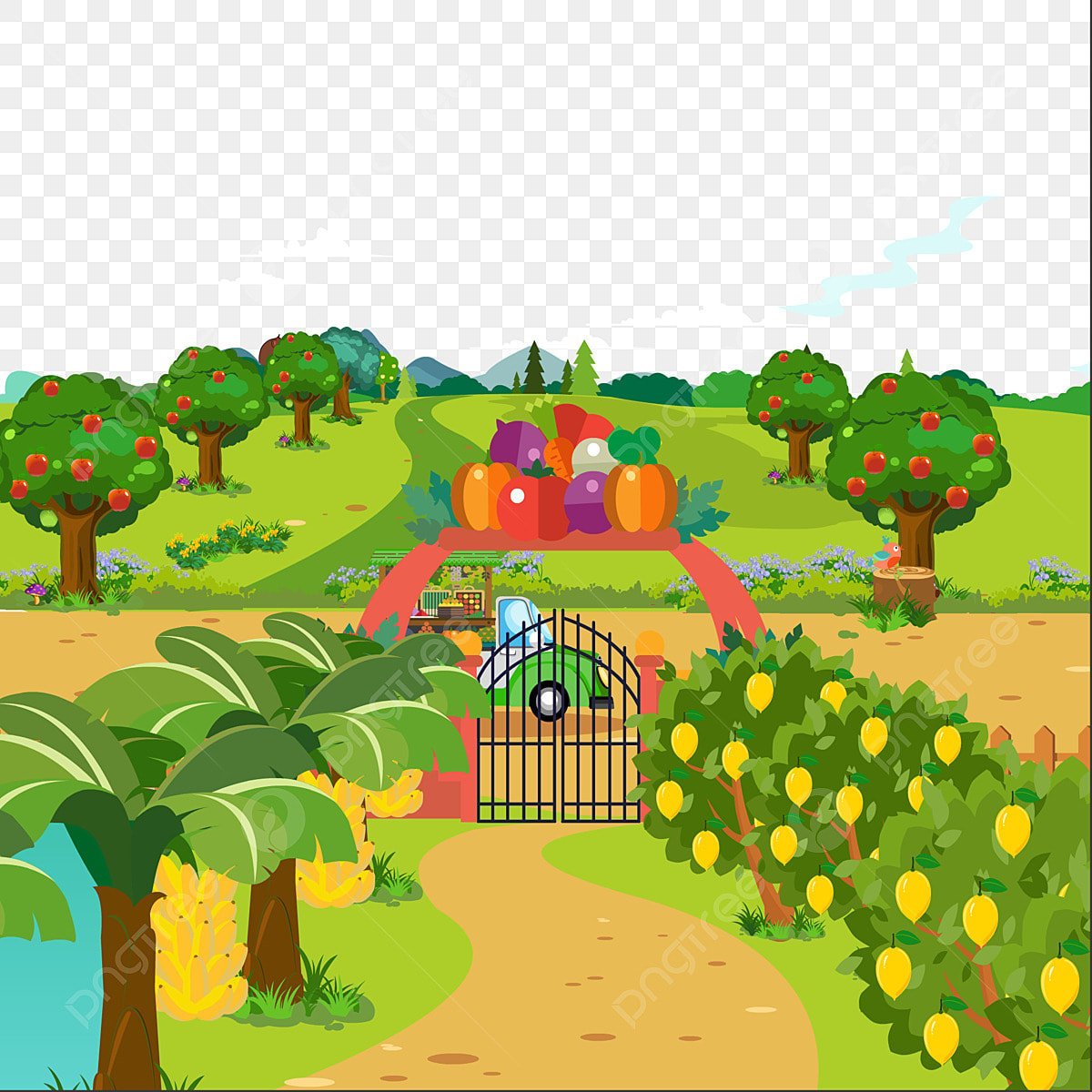 Сад мультяшный