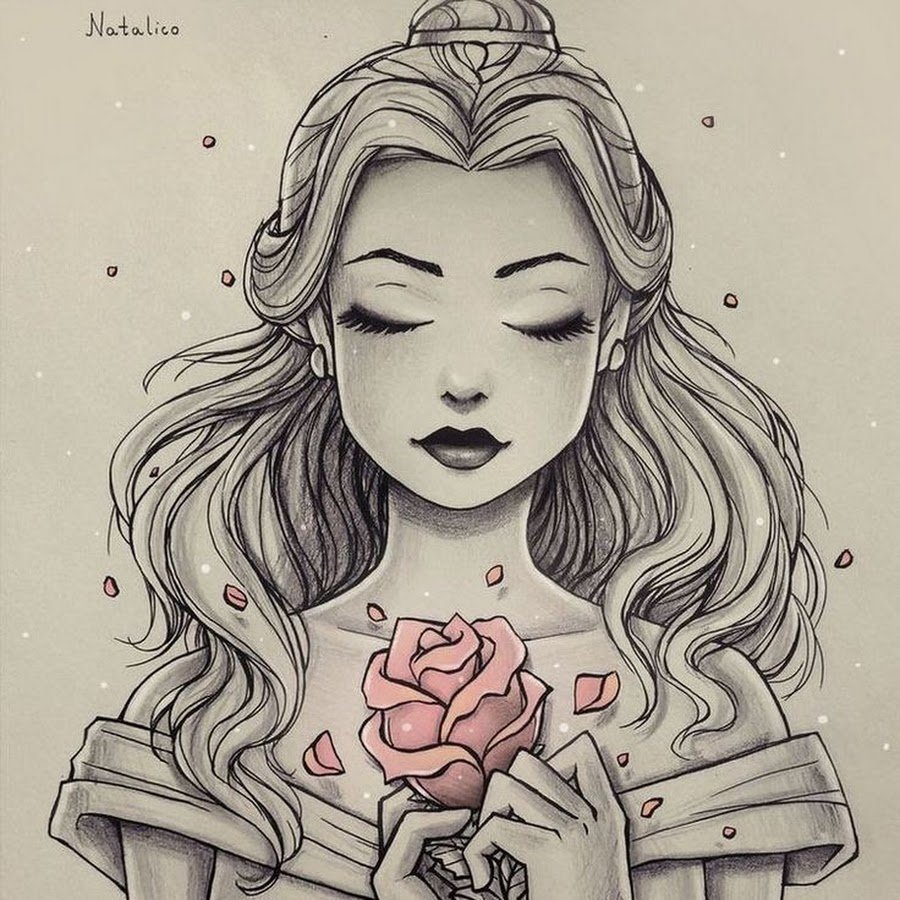 Рисунки девушек карандашом в стиле арт