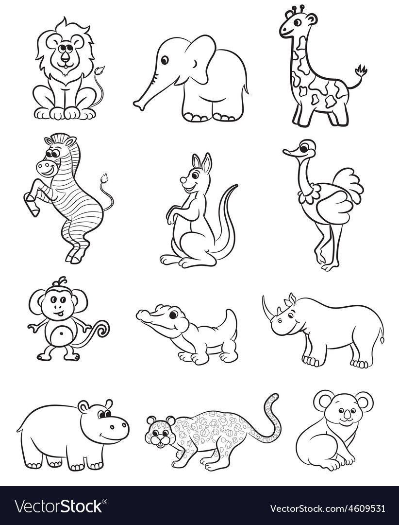 Силуэты домашних животных для детей