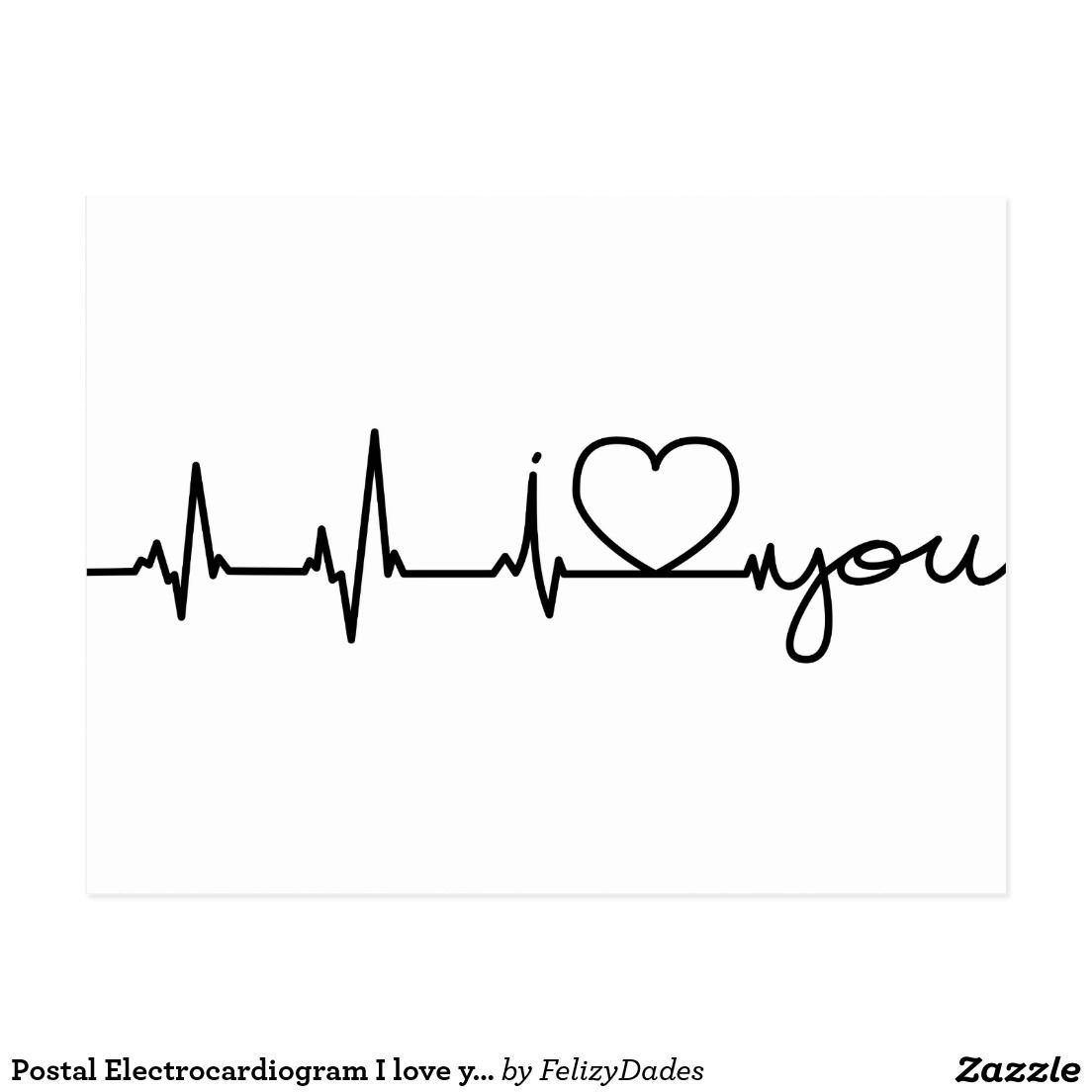 Эскиз кардиограмма с сердцем