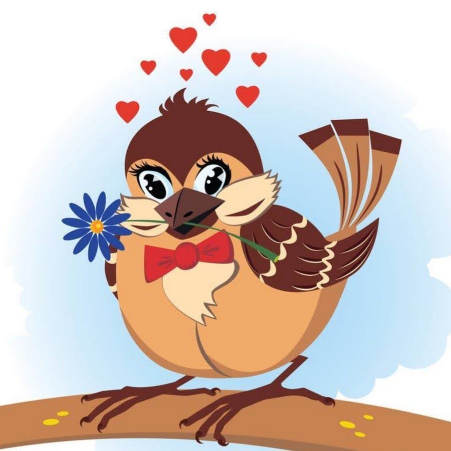 Воробей мультяшный смешной