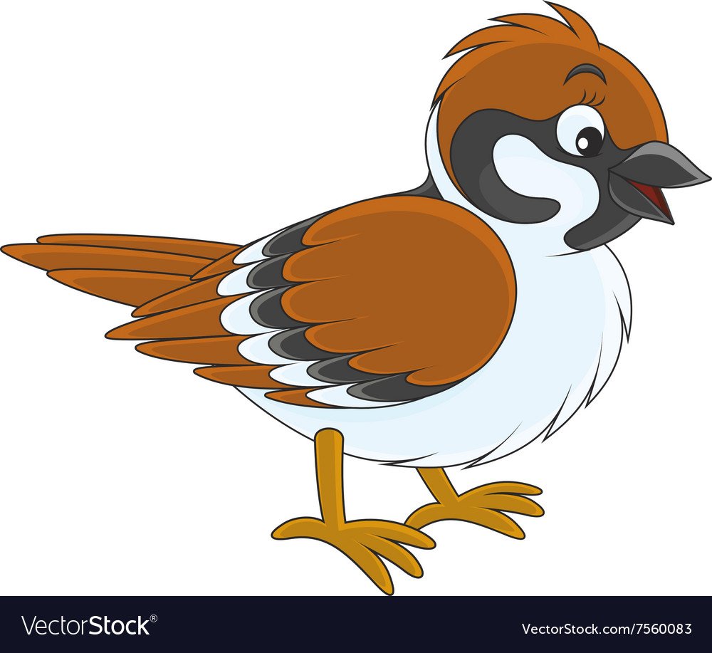 Воробей мультяшный