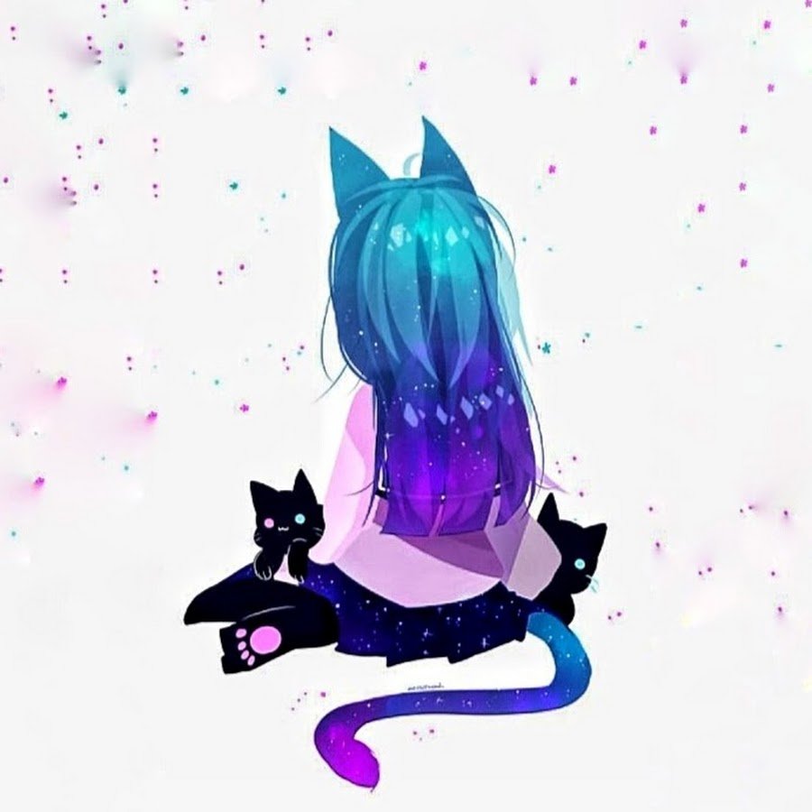 Аниме девушки животные