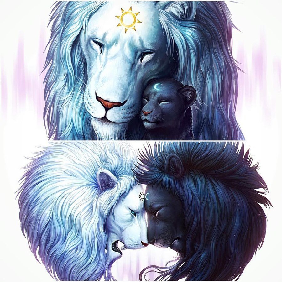 Лев и львица арт