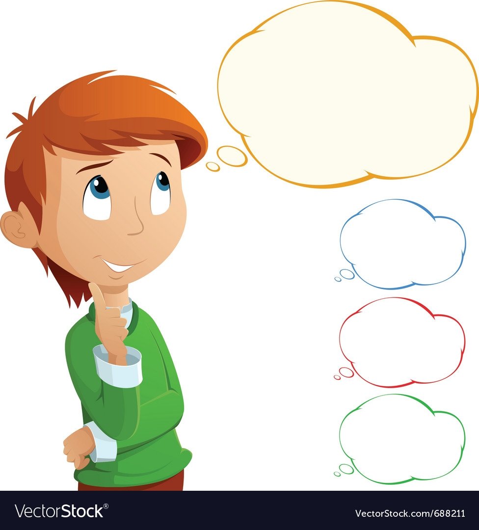 Задумчивый мальчик мультяшка