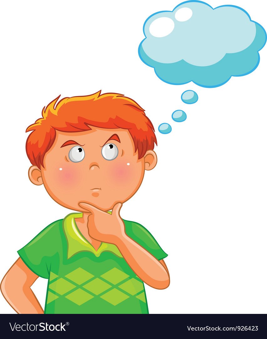 Мальчик думает мультяшный