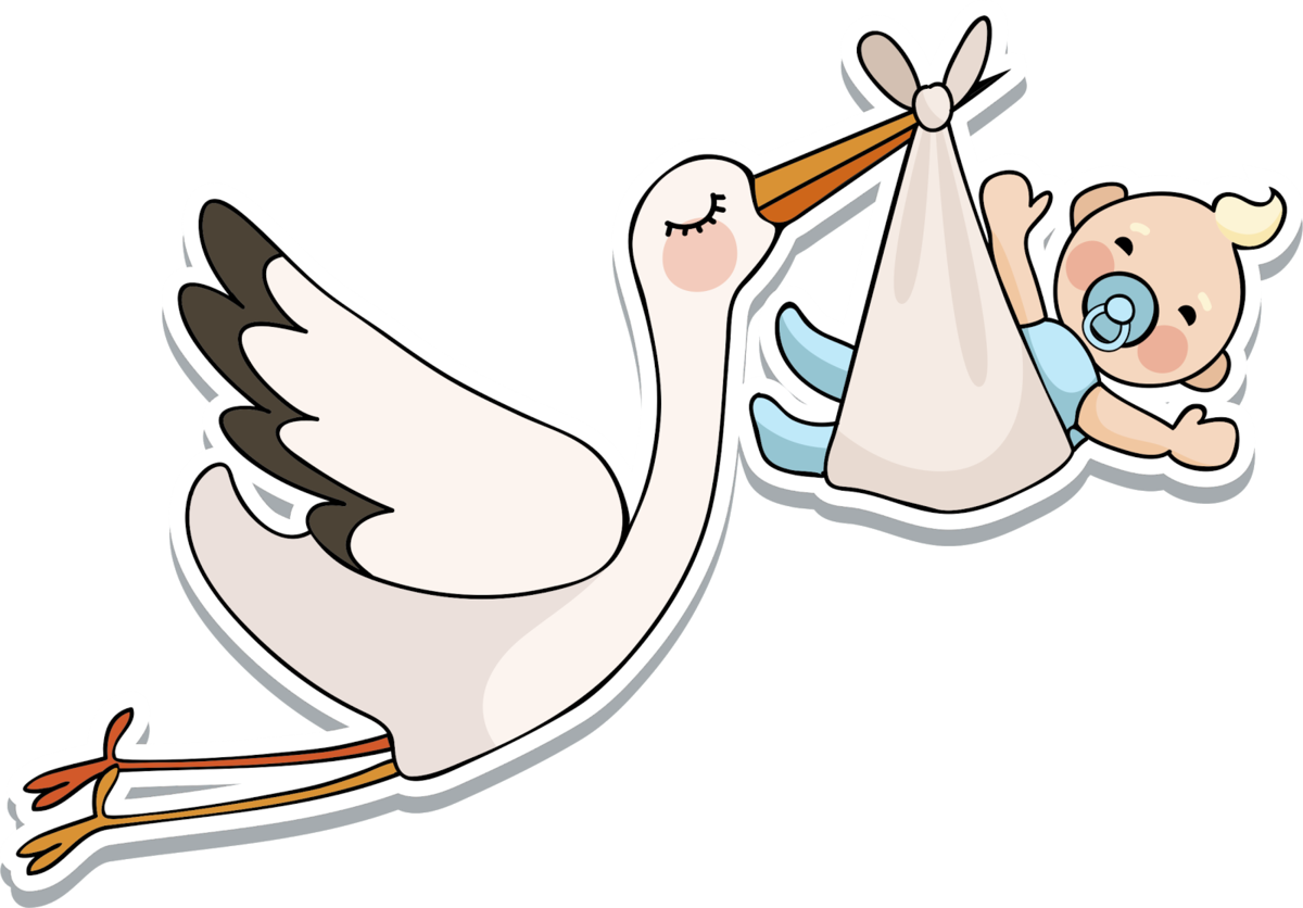 Аист с малышом