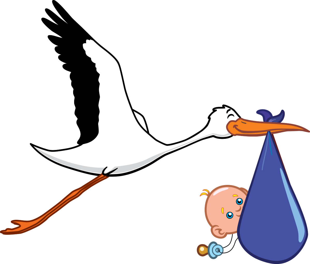 Аист с младенцем