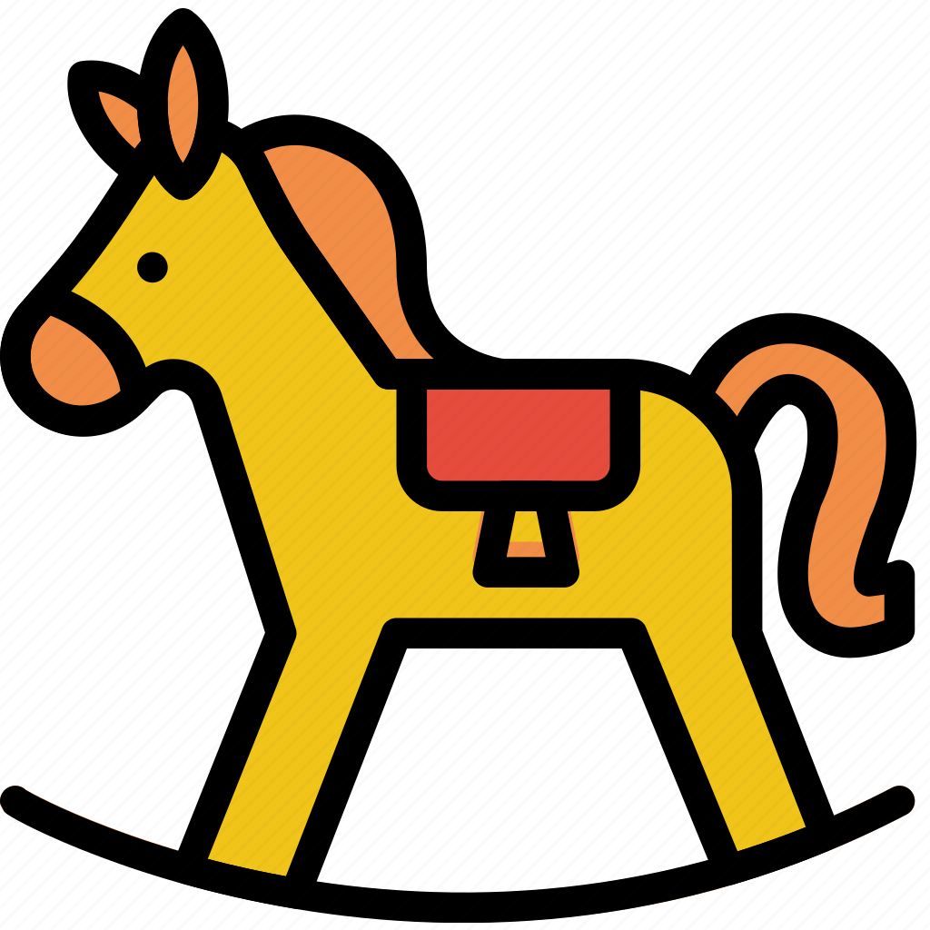 Лошадка качалка розовая вектор