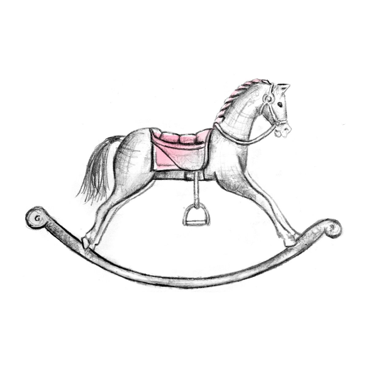 Конь-качалка деревянный