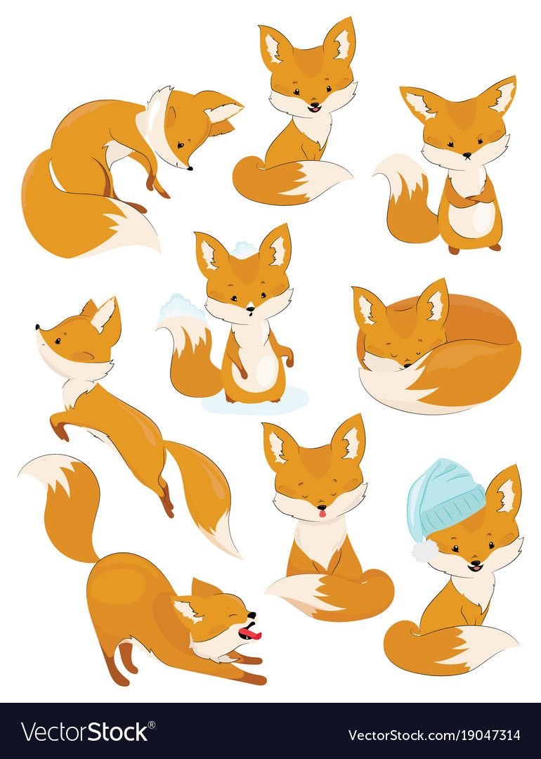 Красивая мультяшная Лисичка