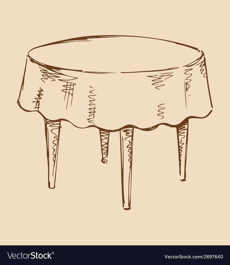 Раскраска стол со скатертью