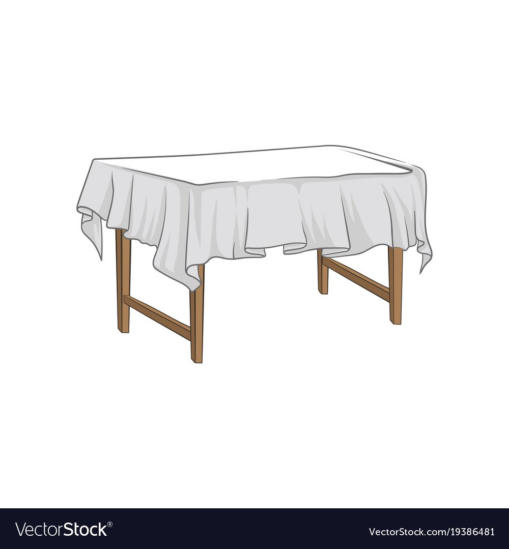 Стол со скатертью мультяшный