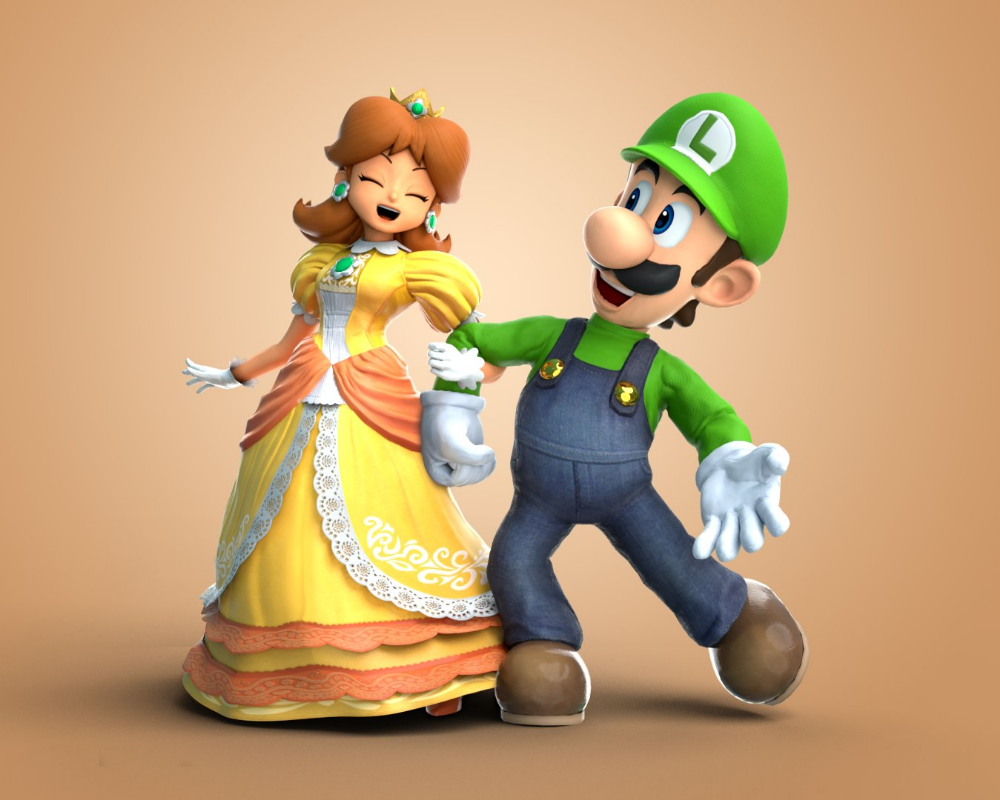 Арт аниме Луиджи и Дейзи