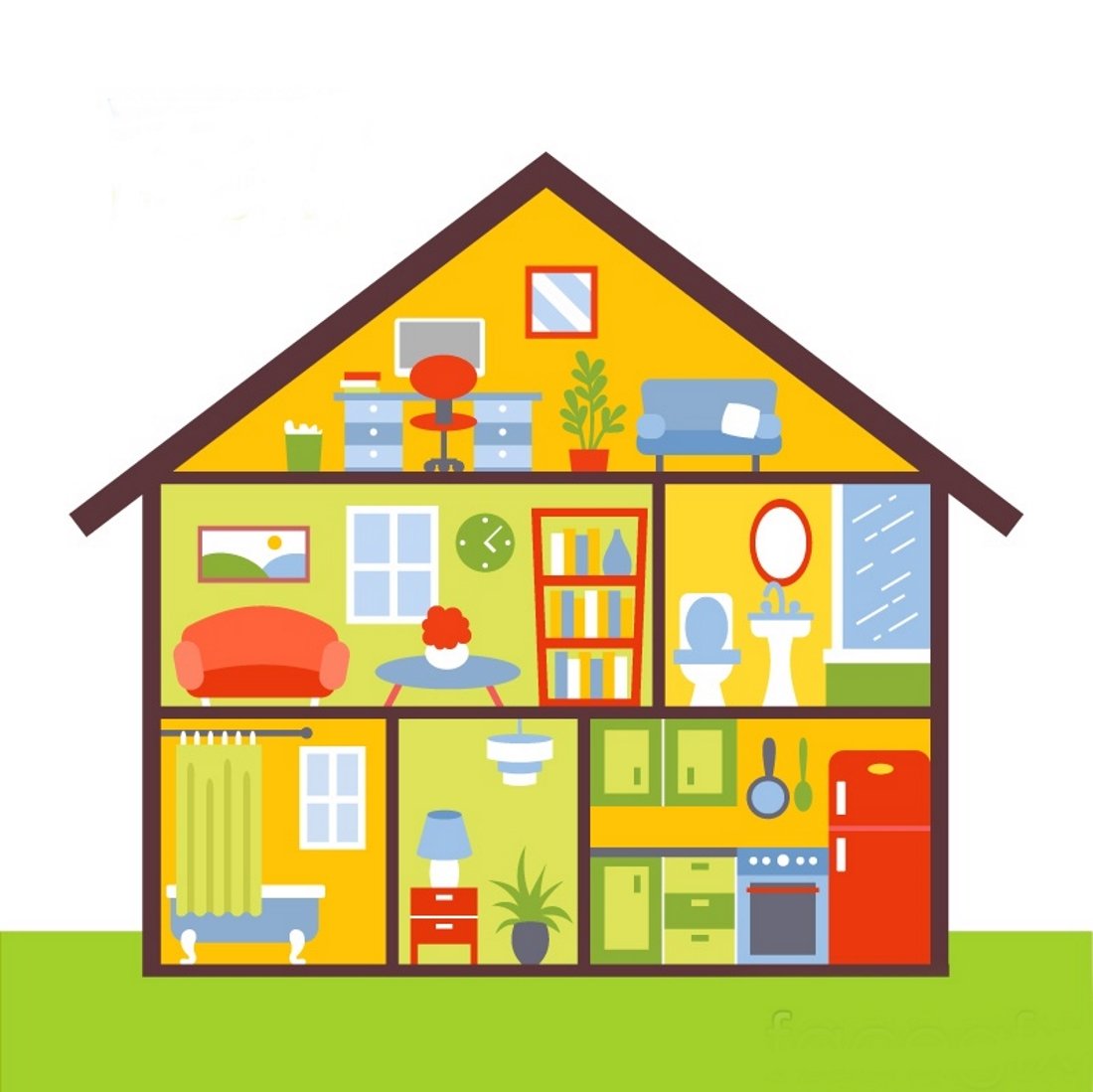 Дом с комнатами для детей