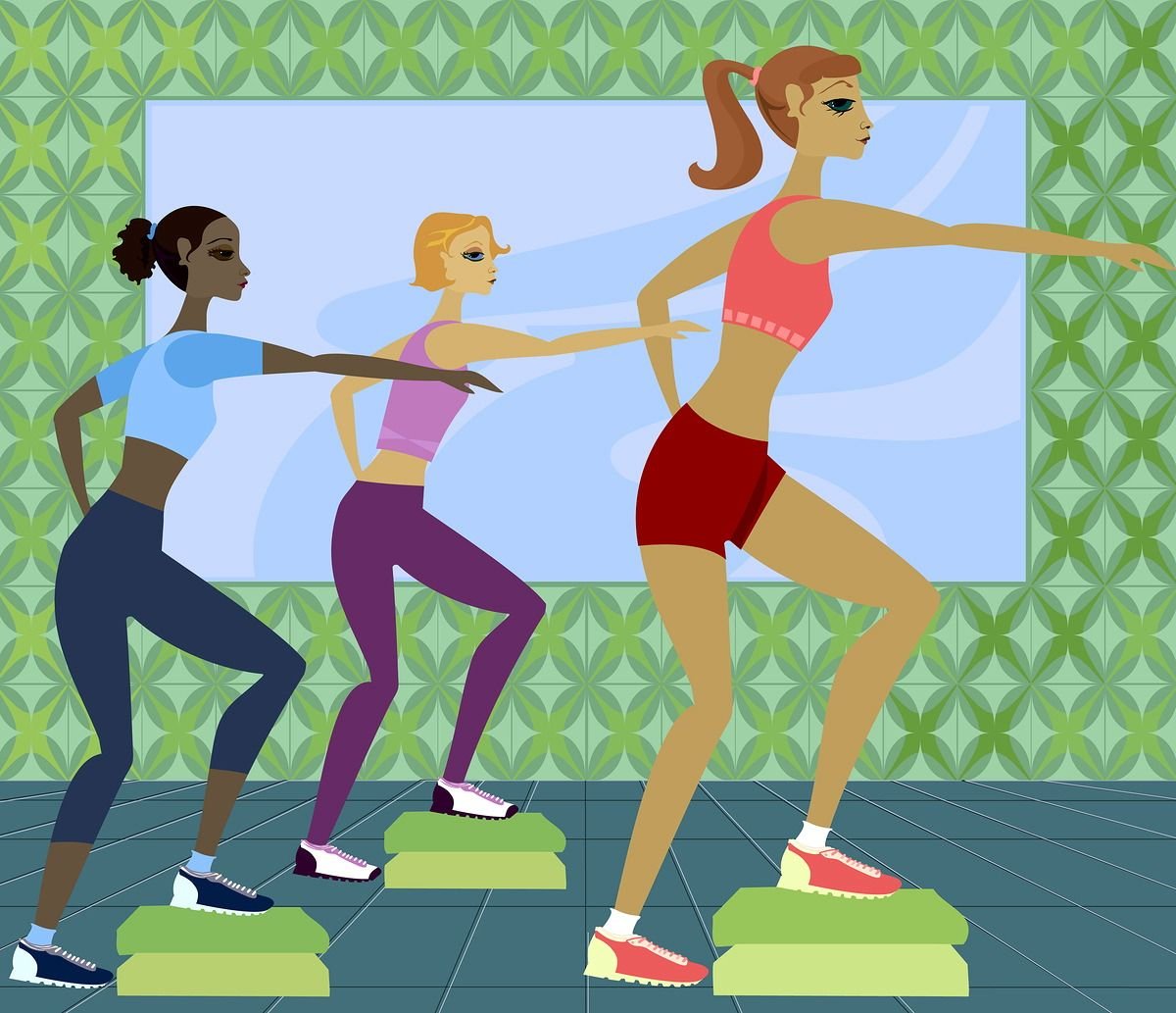 Аэробика иллюстрации