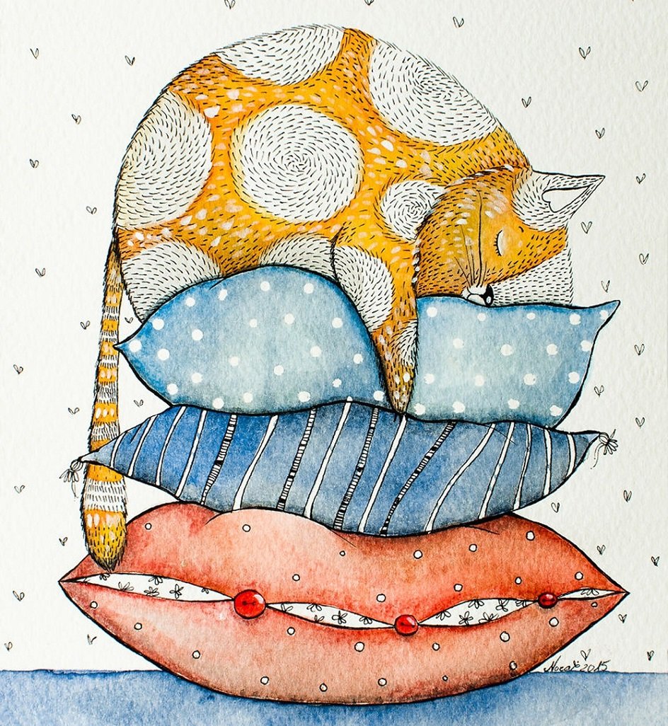 Художница Норвиль коты