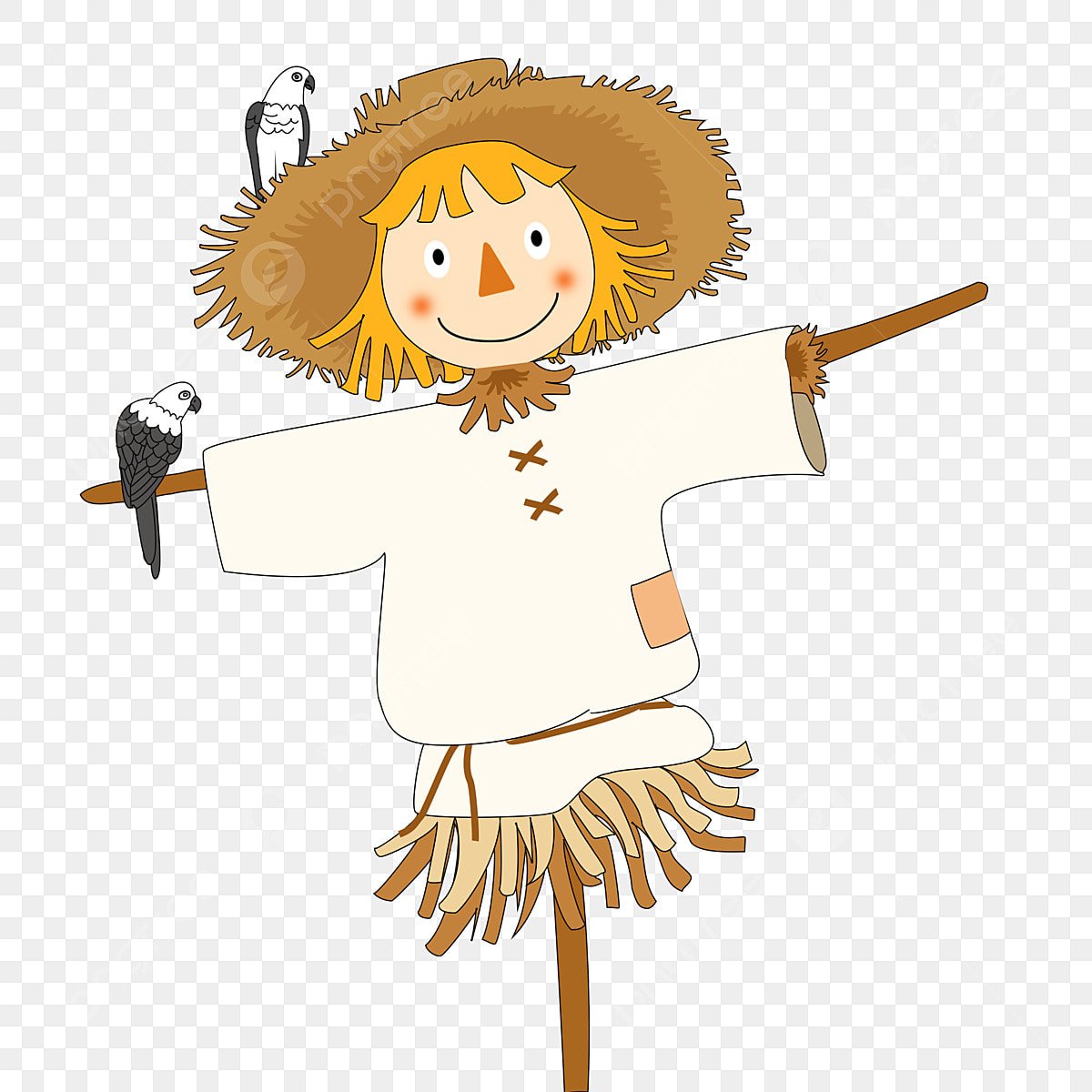 Пугало на Масленицу на прозрачном фоне