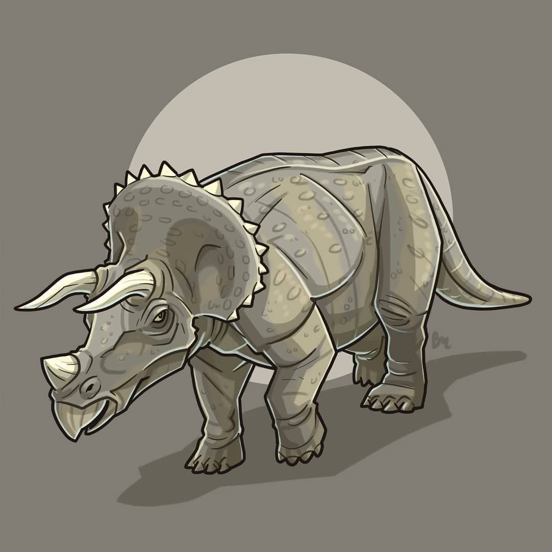 Динозавры вектор Трицератопс