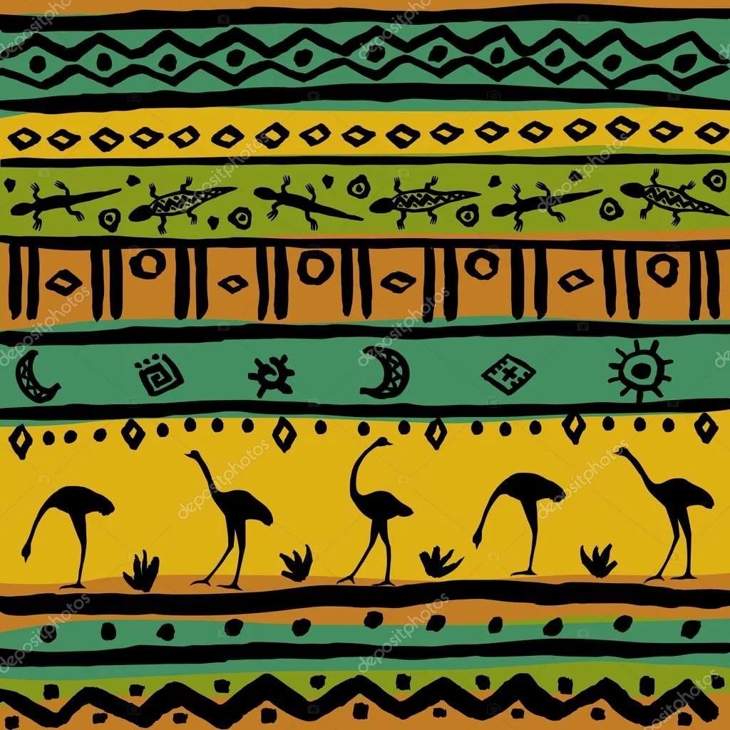 Африканский орнамент в полосе