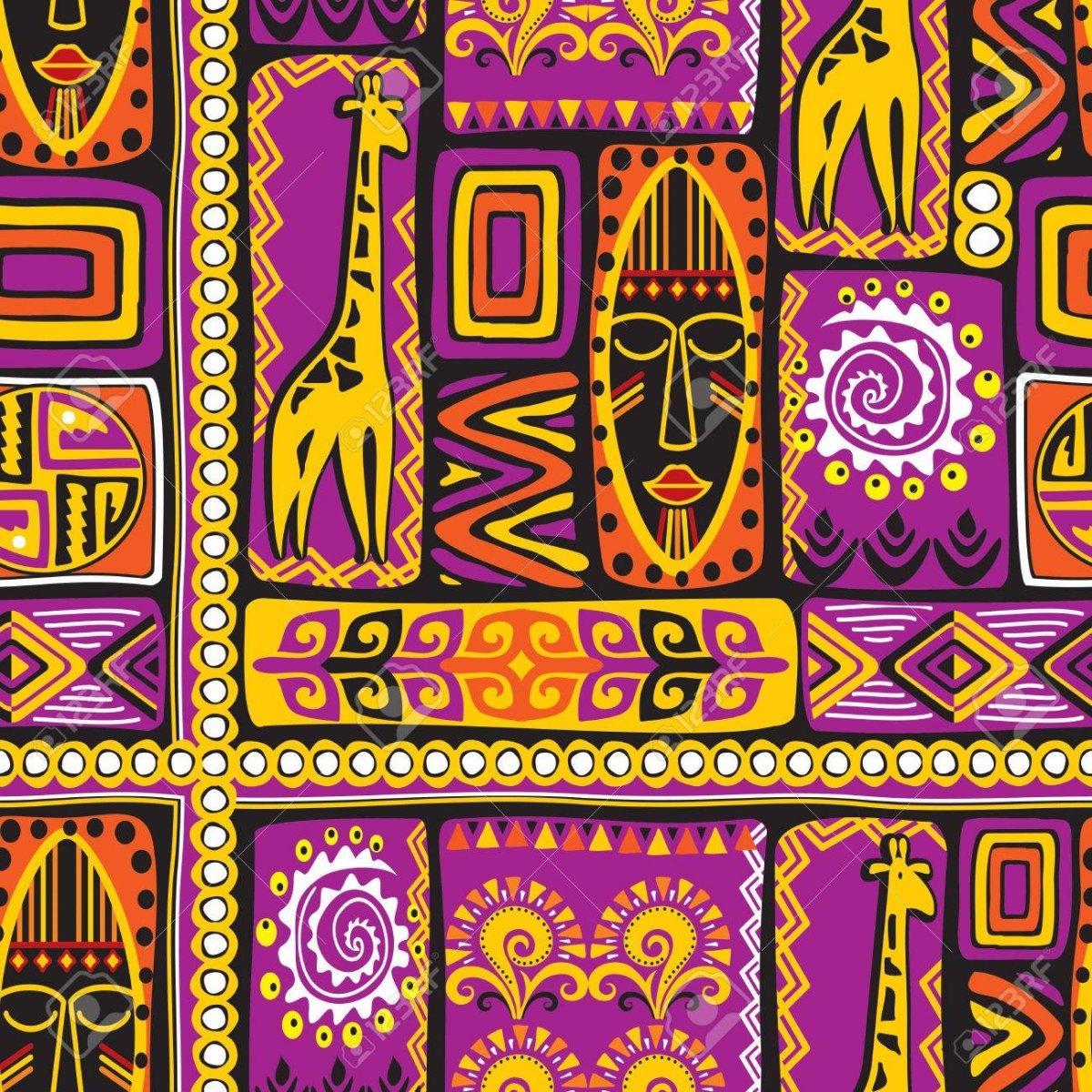 Бесшовные узоры в африканском стиле