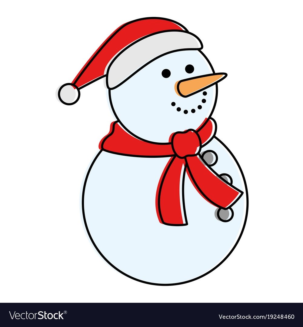 Милый мультяшный Снеговик на новый год