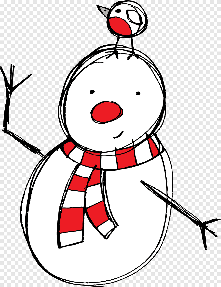 Снеговик рисунок карандашом