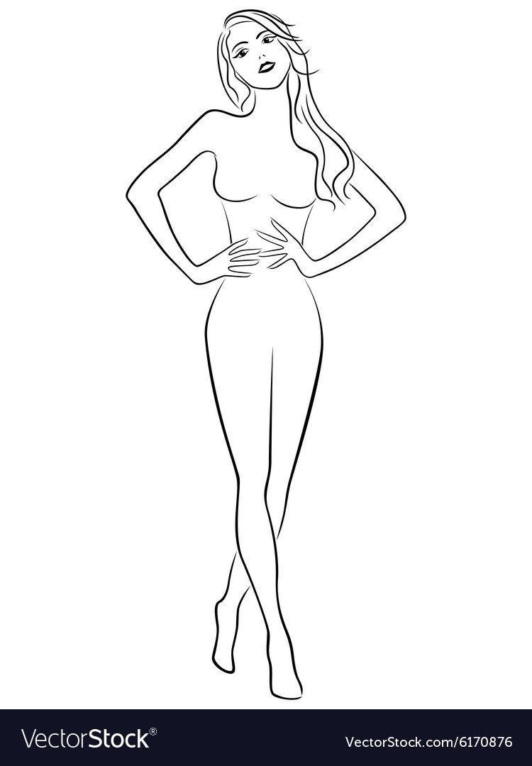 Контурное изображение женской фигуры