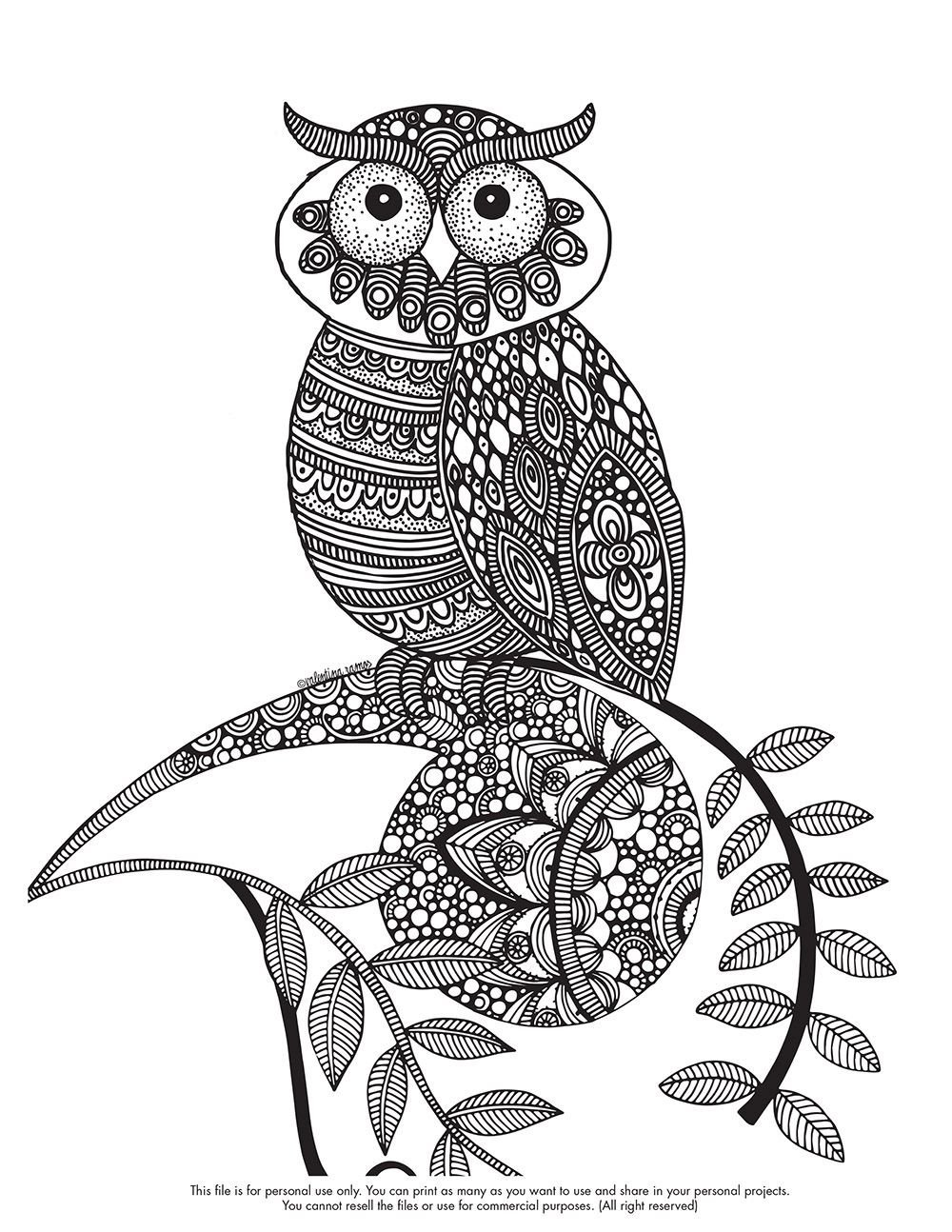 Зентангл Сова