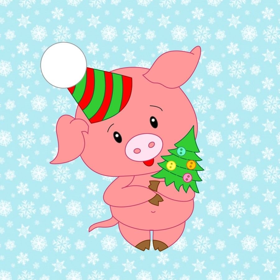 Гламурная Свинка рисунок