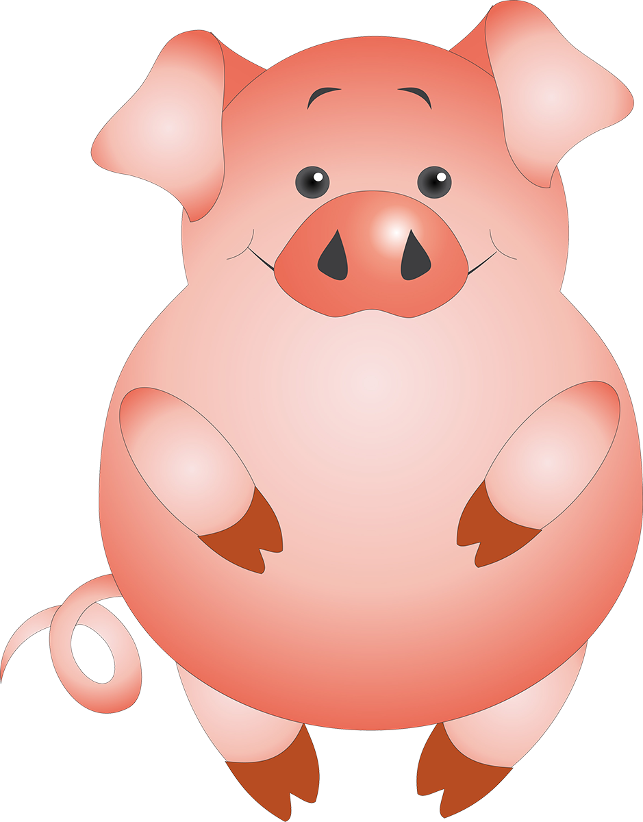 Хрюшка акварель