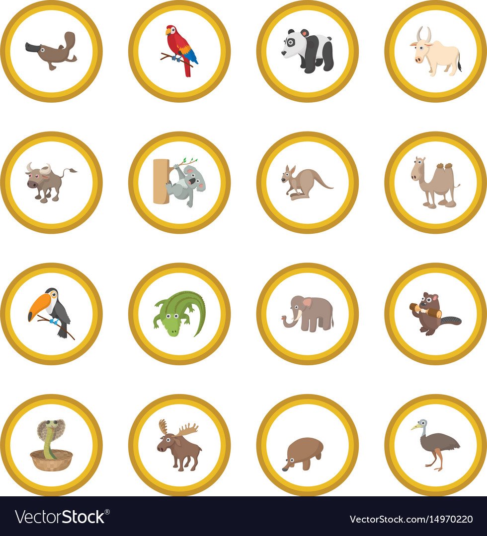 Домашние животные в кружочках