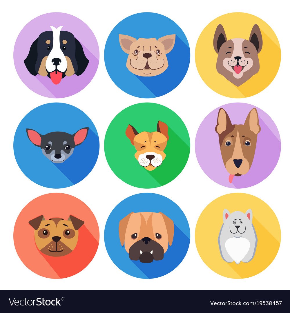 Мордочка собачки в круге