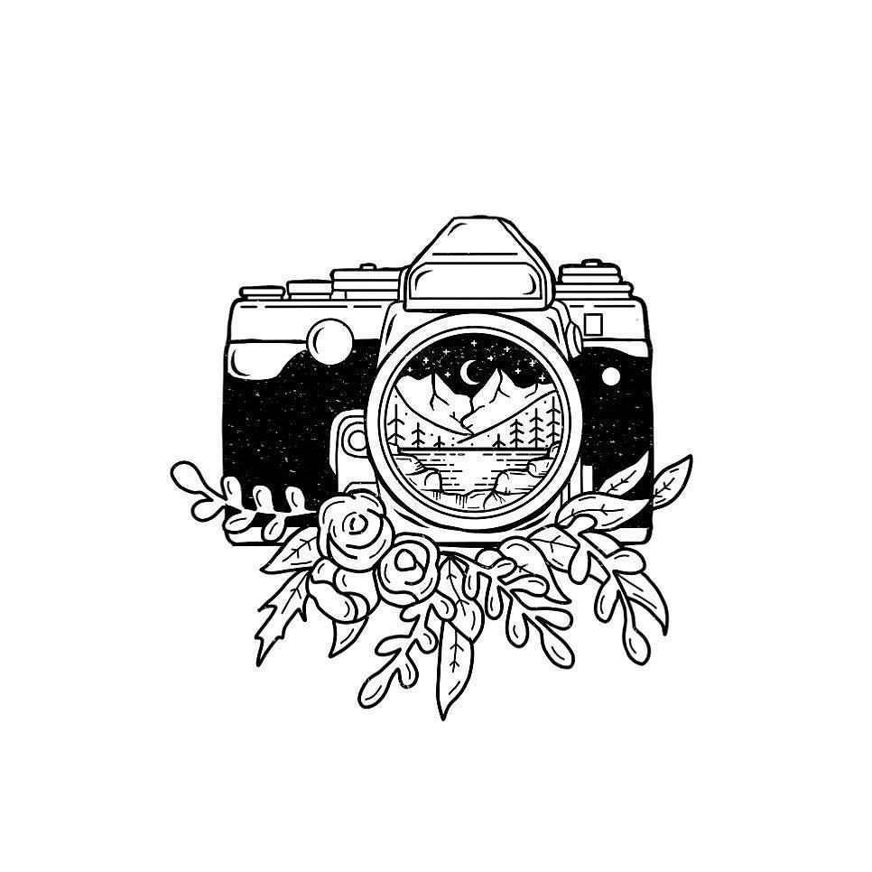 Тату фотоаппарат эскиз